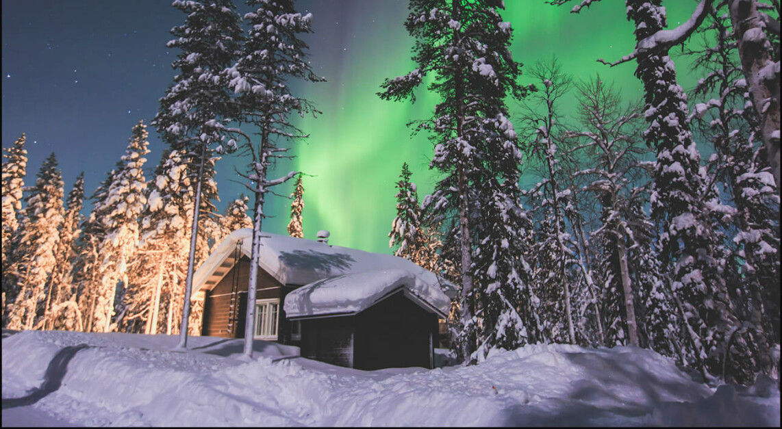 Lappland unter Nordlichtern