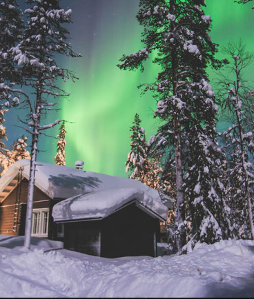 Lappland unter Nordlichtern
