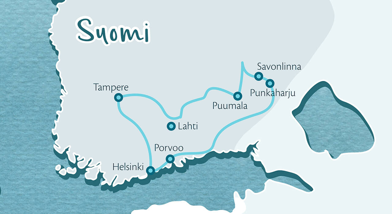 Fjordkind Reisen Karte gezeichnet von Nina Heinke