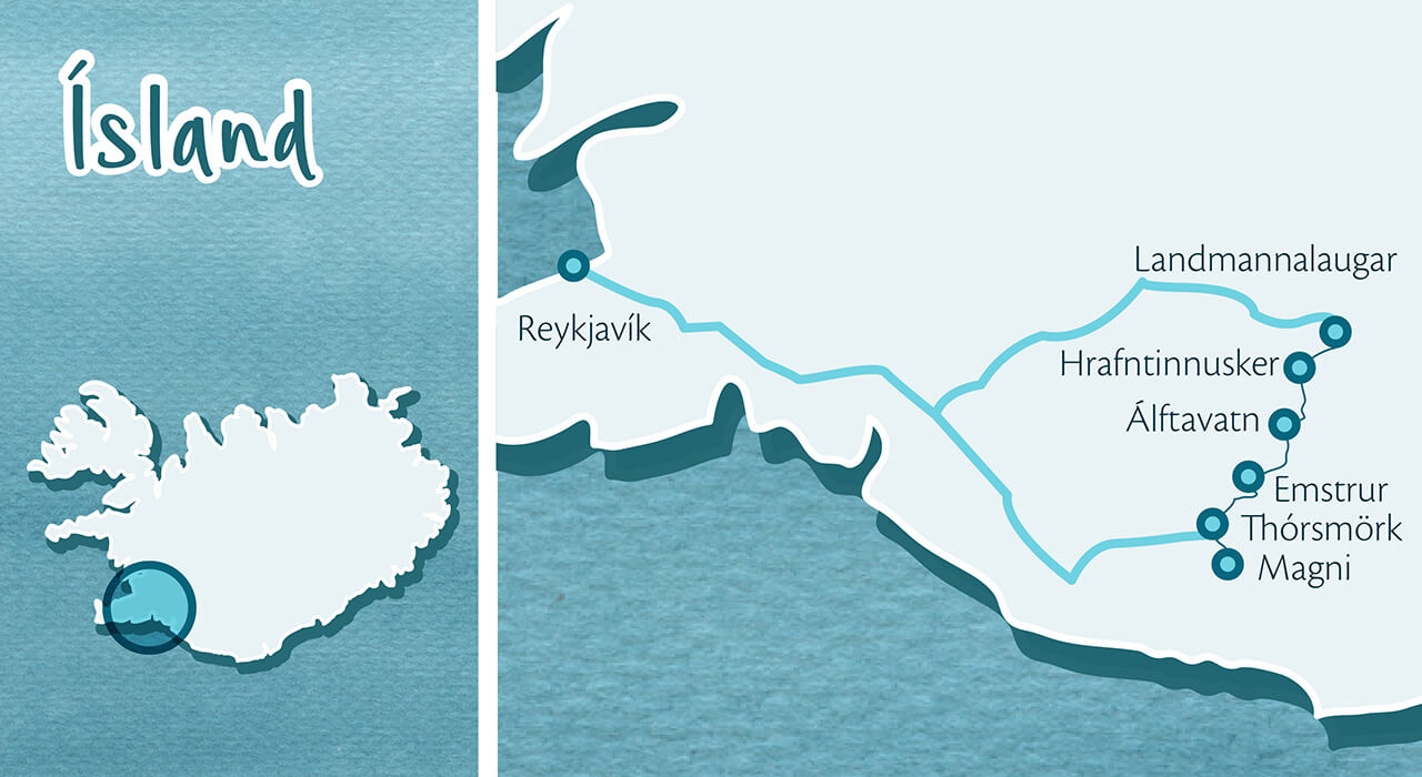 Fjordkind Reisen Karte gezeichnet von Nina Heinke