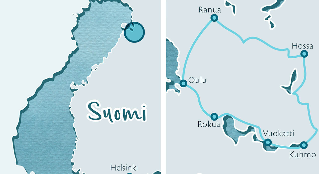 Fjordkind Reisen Karte gezeichnet von Nina Heinke