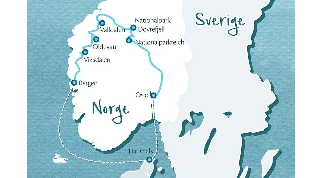Aktiver Familienurlaub Selbstfahrertour Zentralnorwegen mit Fjordkind-Reisen