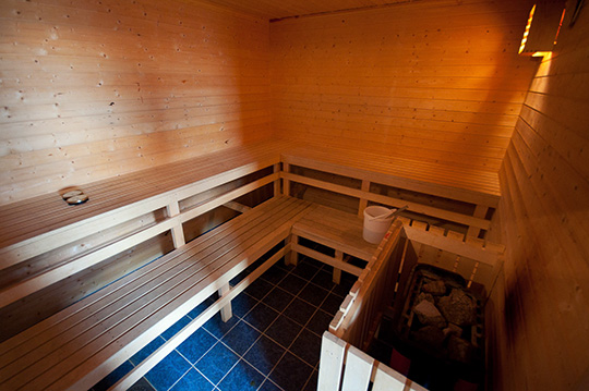 Blick in die Sauna der Unterkunft.