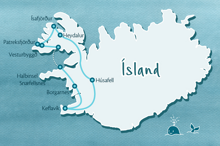 Karte Island Westfjorde