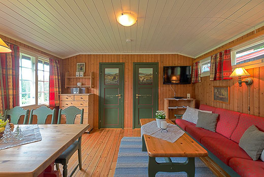 Eine gemütliche norwegische Hütte.