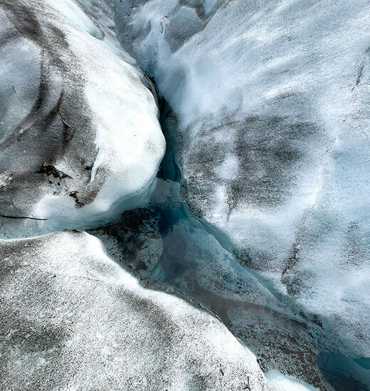 Wasserablauf beim Gletscher